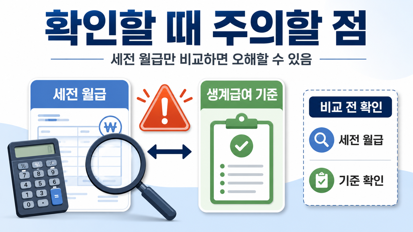 2027년 기준 중위소득 6.7% 인상, 생계급여 1~6인 기준표 - 확인할 때 주의할 점 핵심 내용을 정리한 정보형 이미지