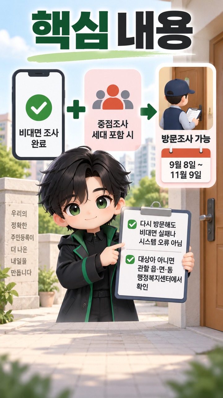 비대면 주민등록 사실조사 했는데 또 방문? 2026년에는 중점조사 세대가 예외다