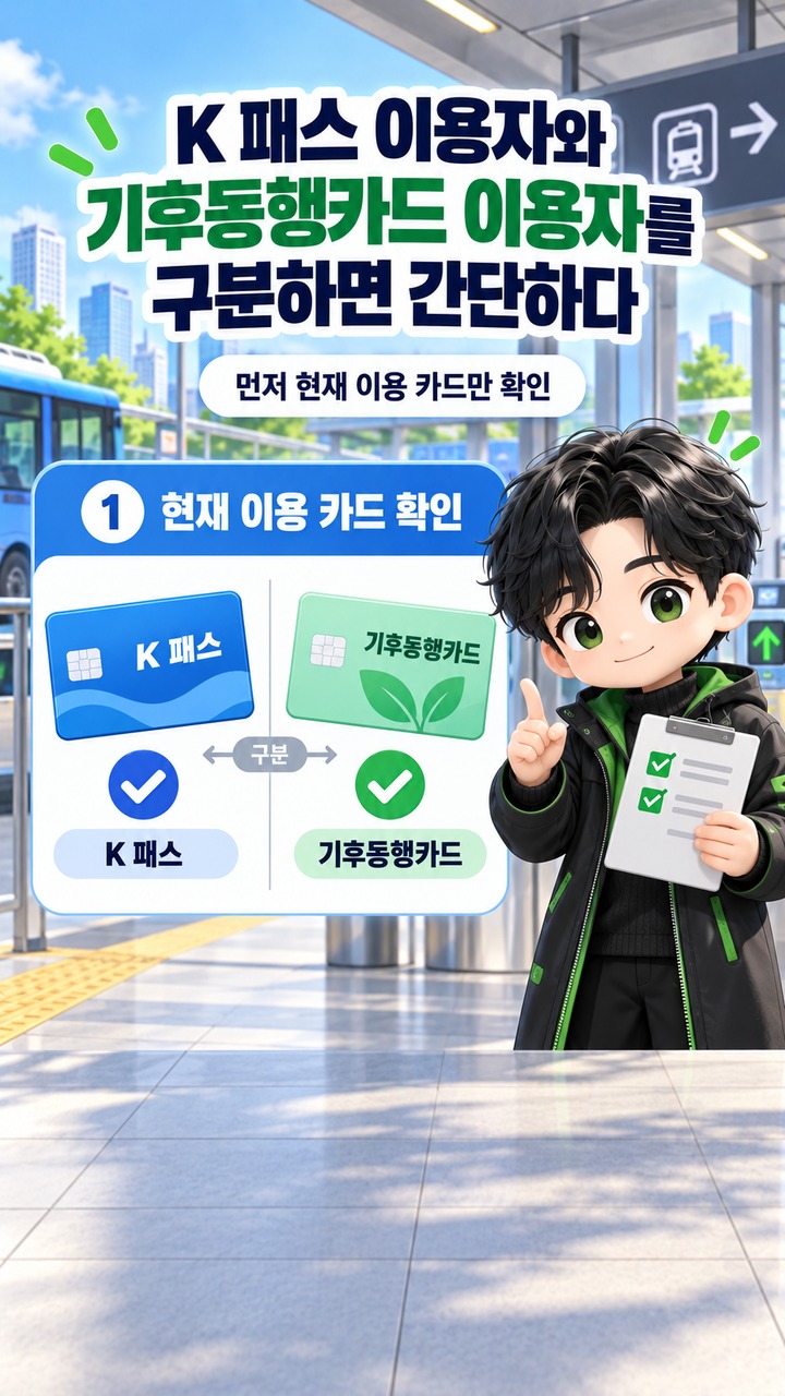 이미 K-패스를 쓰고 있다면 무엇을 해야 하나 - K 패스 이용자와 기후동행카드 이용자를 구분하면 간단하다 핵심 내용을 정리한 정보형 이미지