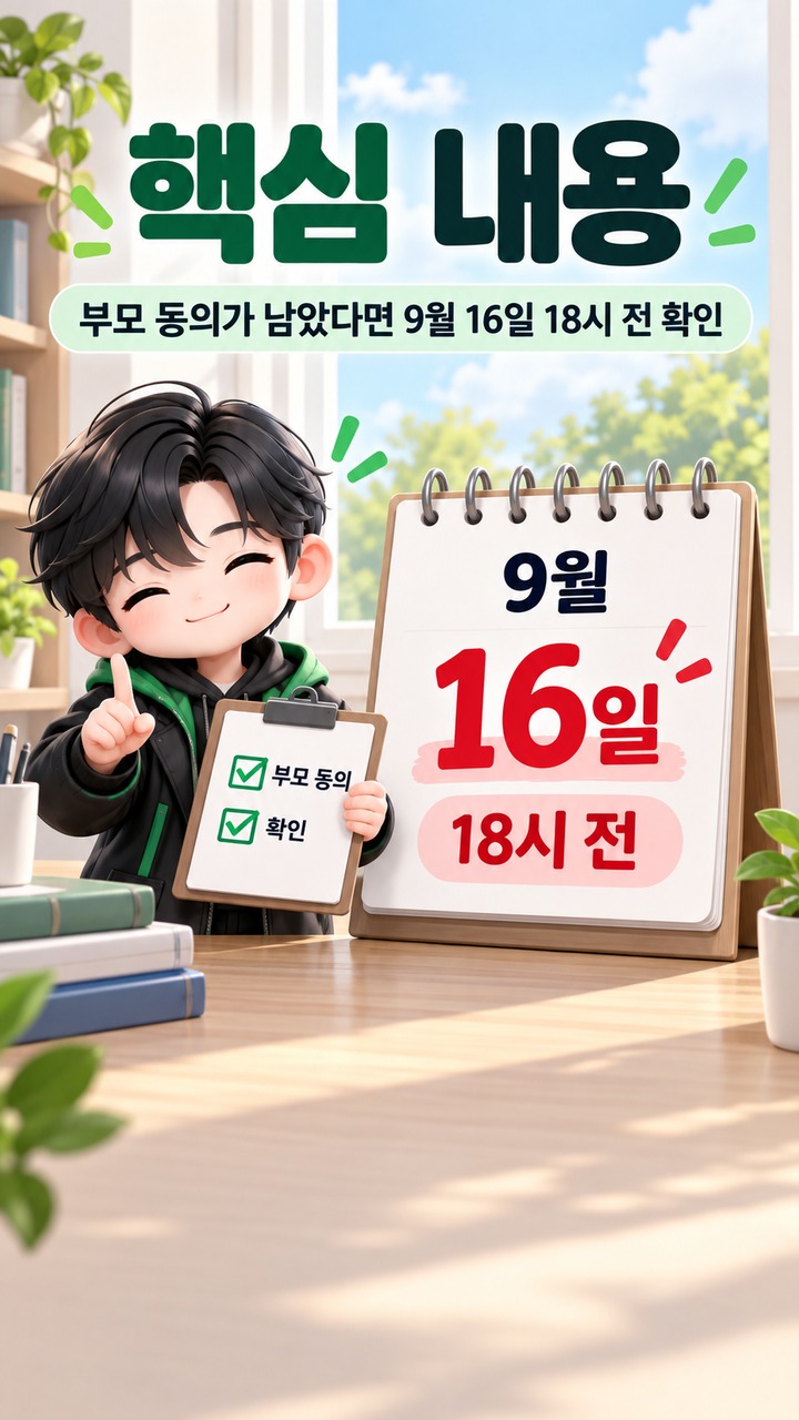 국가장학금 신청이 끝났는데 부모님 동의는 지금 해도 되나 - 핵심 내용 핵심 내용을 정리한 정보형 이미지
