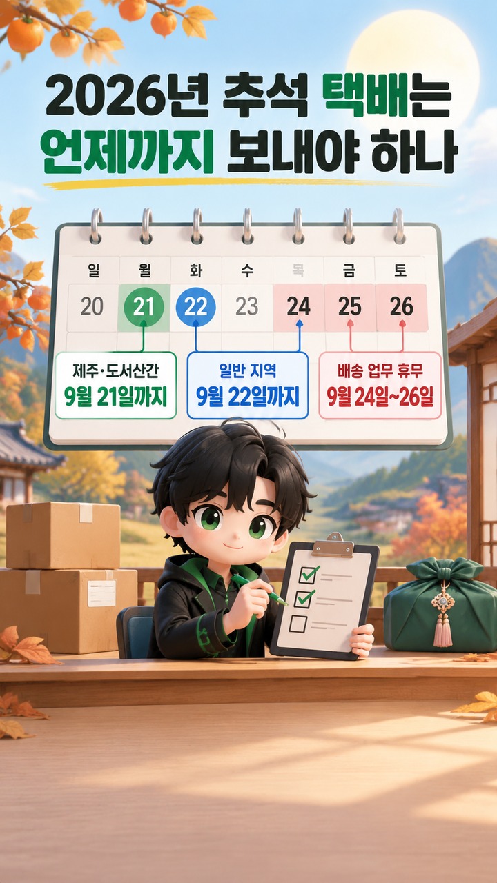 추석 택배 언제 보내야 하나, 2026년 연휴 전 도착을 위한 접수 마감 기준 - 2026년 추석 택배는 언제까지 보내야 하나 핵심 내용을 정리한 정보형 이미지