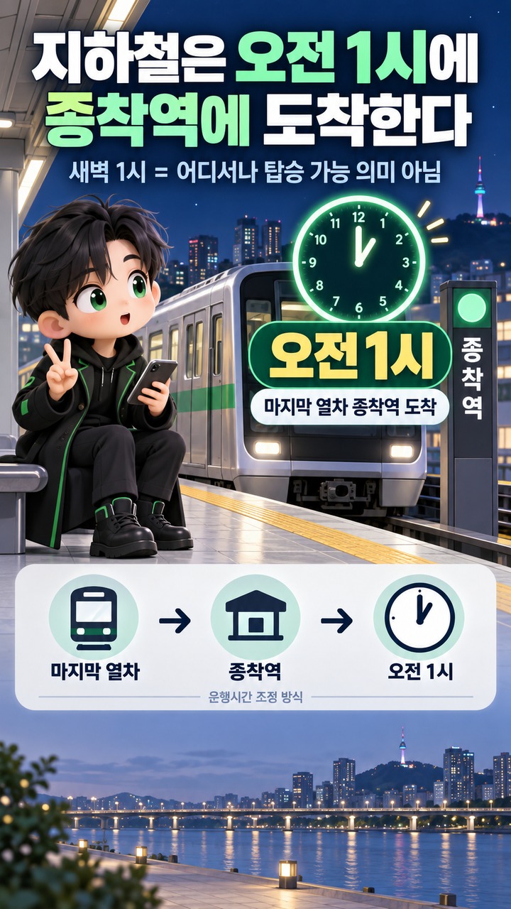 2026년 9월 17일 KST 기준으로 확인된 서울시 추석 특별교통 계획이다. - 지하철은 오전 1시에 종착역에 도착한다 핵심 내용을 정리한 정보형 이미지