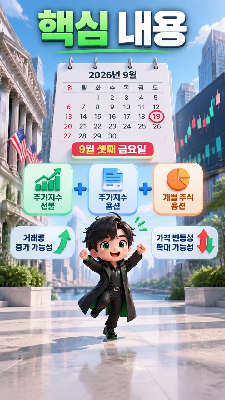 트리플위칭이란? 세 가지 파생상품 만기가 겹칠 때 거래가 몰리는 이유# 트리플위칭이란? 세 가지 파생상품 만기가 겹칠 때 거래가 몰리는 이유 - 핵심 내용 핵심 내용을 정리한 정보형 이미지