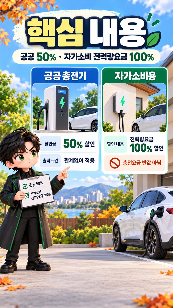 추석 전기차 충전 반값은 어디에서 받을 수 있나 - 핵심 내용 핵심 내용을 정리한 정보형 이미지