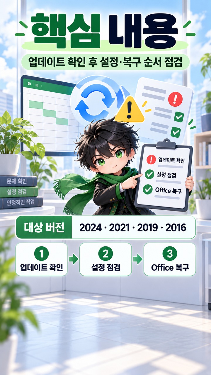 Windows 11 업데이트 후 엑셀 복사 붙여넣기가 안 될 때 확인할 원인과 해결 순서 - 핵심 내용 핵심 내용을 정리한 정보형 이미지