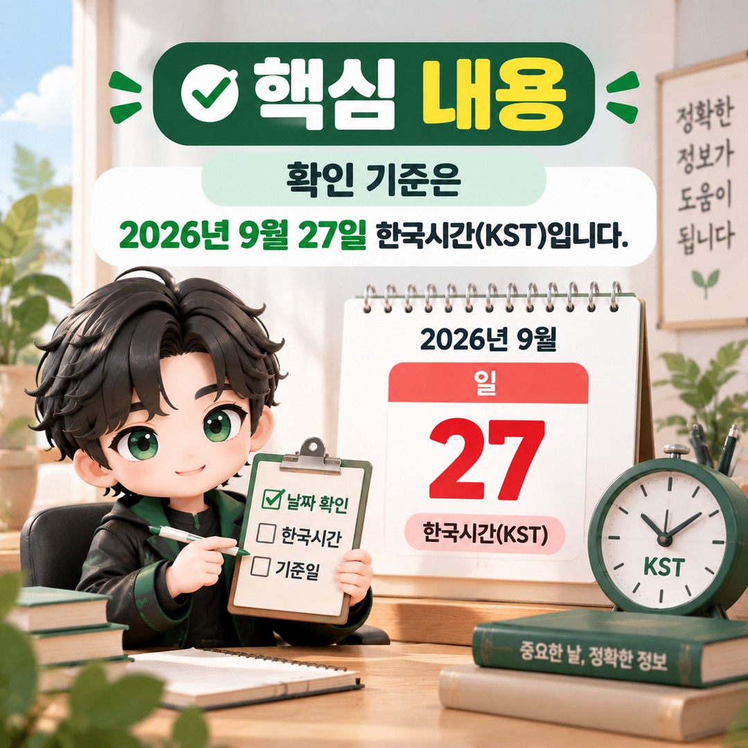 **2026년 9월 28일**은 대체공휴일 아니다, 추석 뒤 월요일은 정상 평일 - 핵심 내용 핵심 내용을 정리한 정보형 이미지