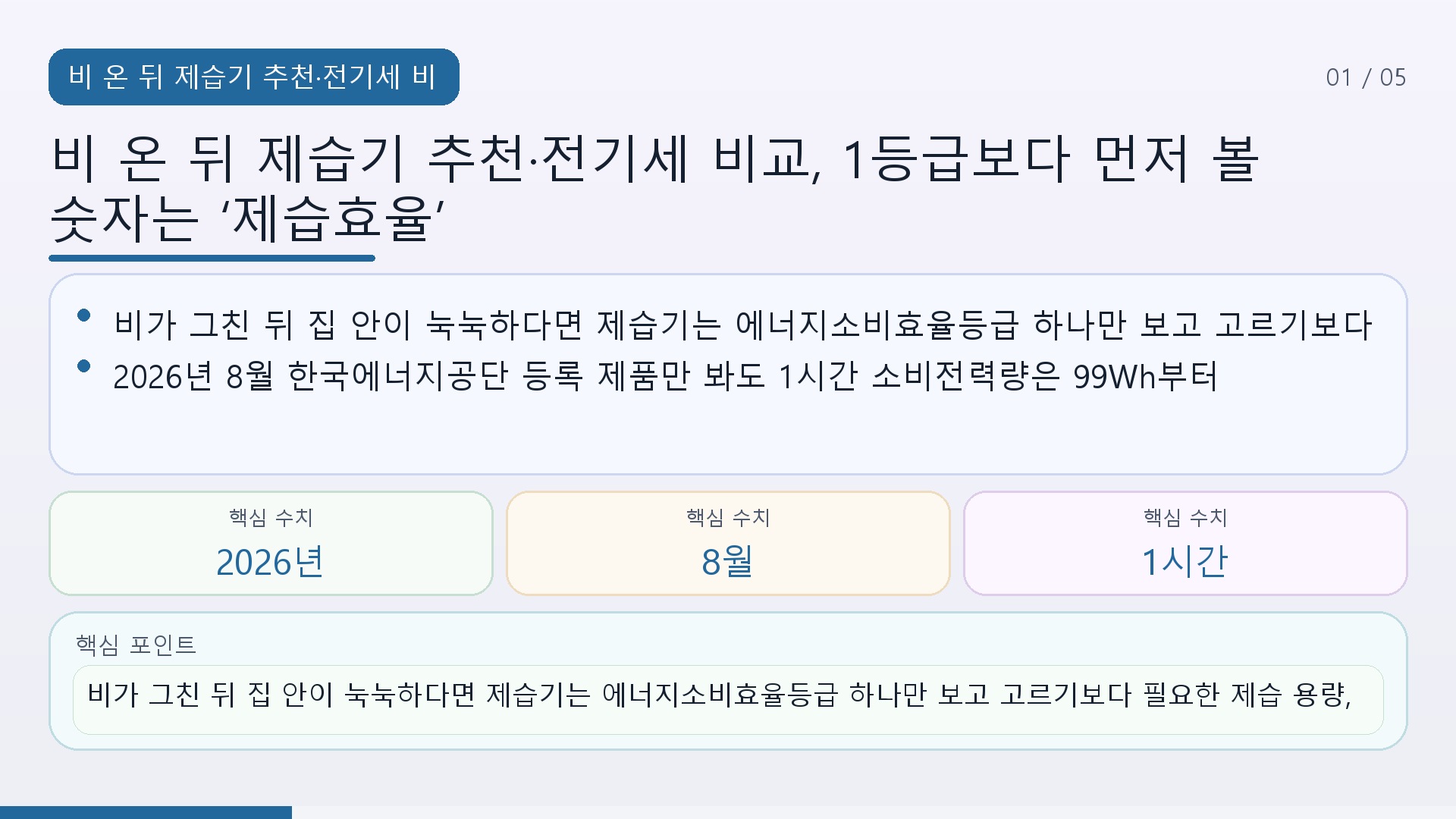 비 온 뒤 제습기 추천·전기세 비교, 1등급보다 먼저 볼 숫자는 ‘제습효율’