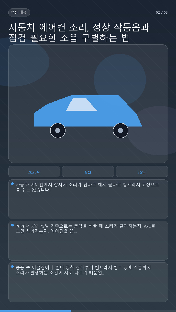 자동차 에어컨 소리, 정상 작동음과 점검 필요한 소음 구별하는 법