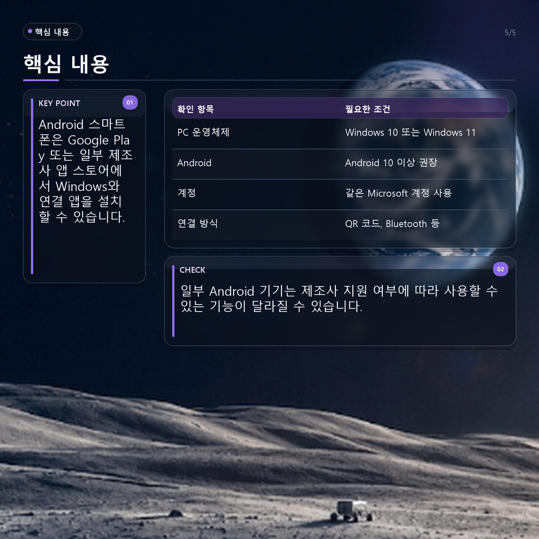 윈도우와 스마트폰 연결방법, 휴대폰과 연결 앱으로 사진·문자·알림까지 쓰는 방법 - 핵심 내용 핵심 내용을 정리한 정보형 이미지