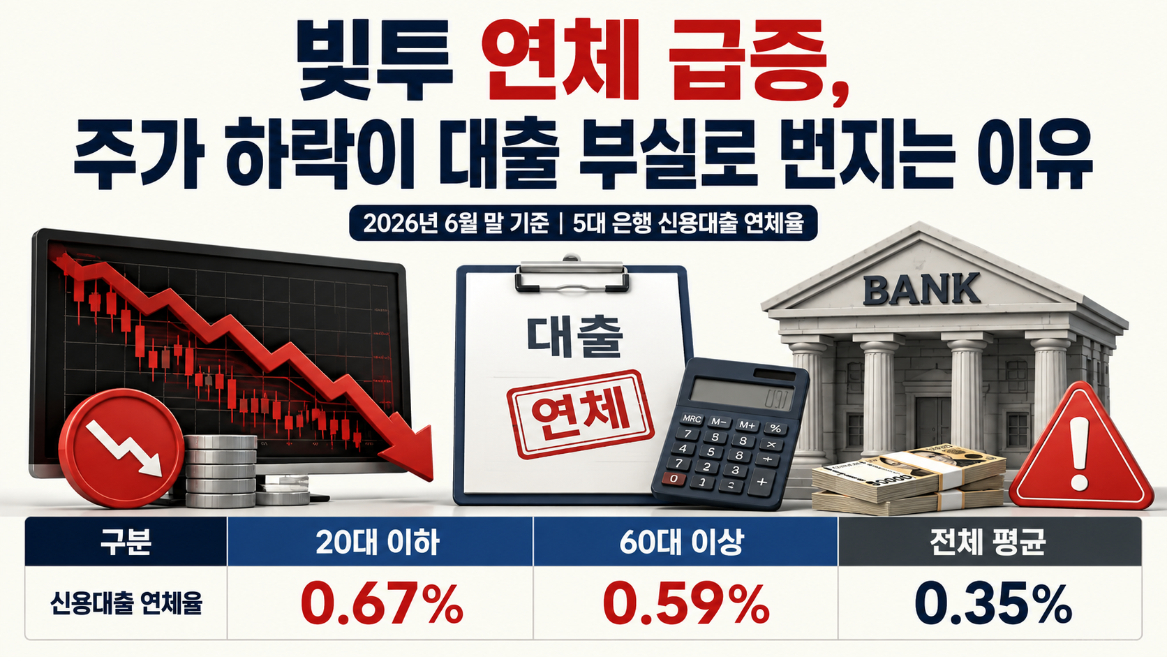 빚투 연체 급증, 청년 0.67%·고령층 0.59%…주가 하락이 대출 부실로 번지는 이유