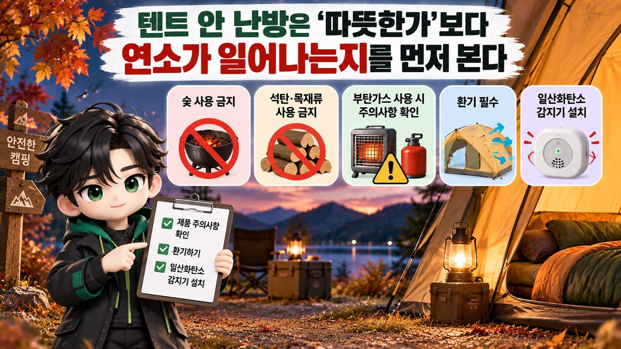 가을 캠핑·나들이 준비, 침낭보다 먼저 볼 5가지…텐트 난방·진드기·전기까지