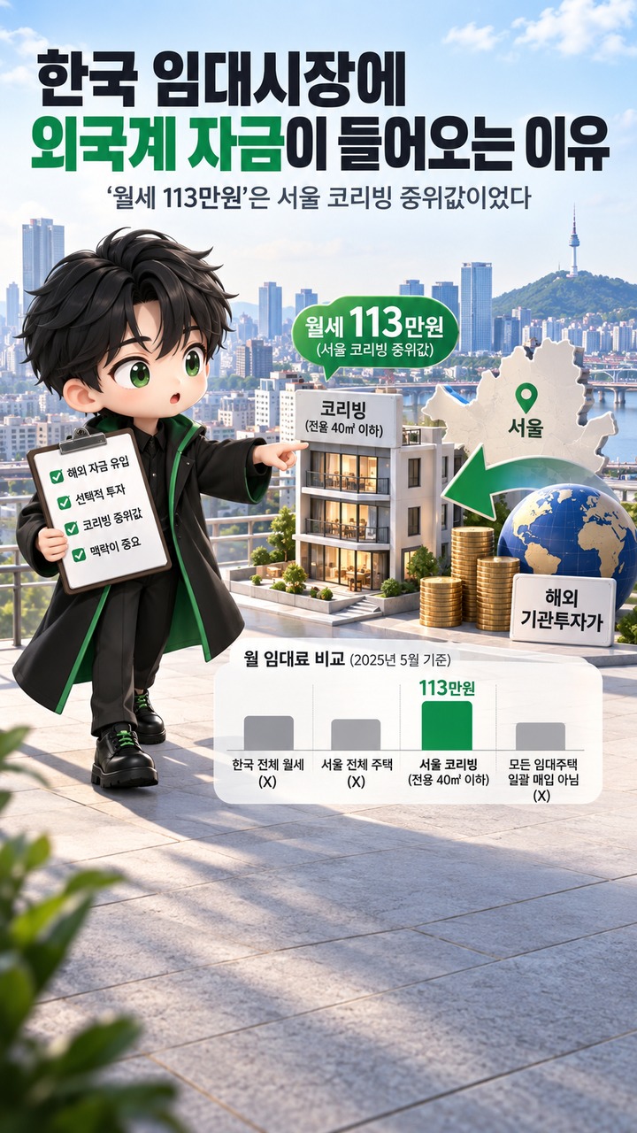 한국 임대시장에 외국계 자금이 들어오는 이유, ‘월세 113만원’은 서울 코리빙 중위값이었다