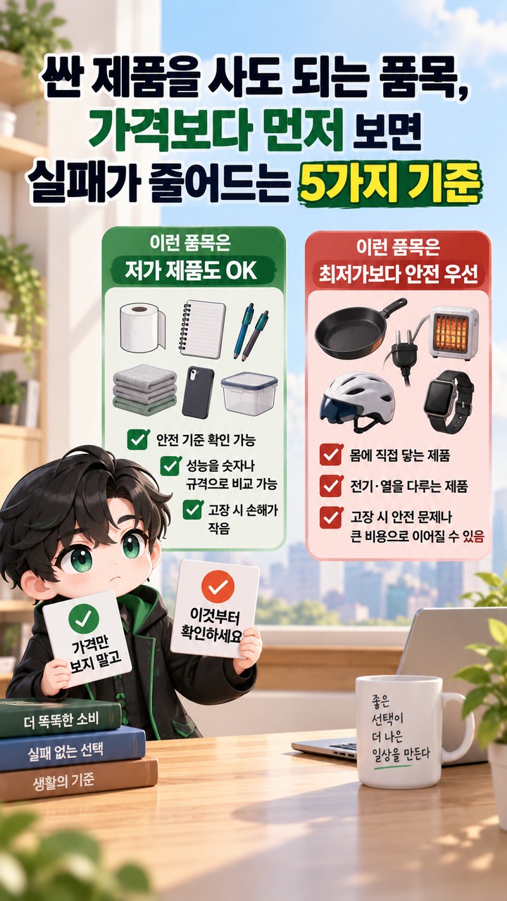 싼 제품을 사도 되는 품목, 가격보다 먼저 보면 실패가 줄어드는 5가지 기준