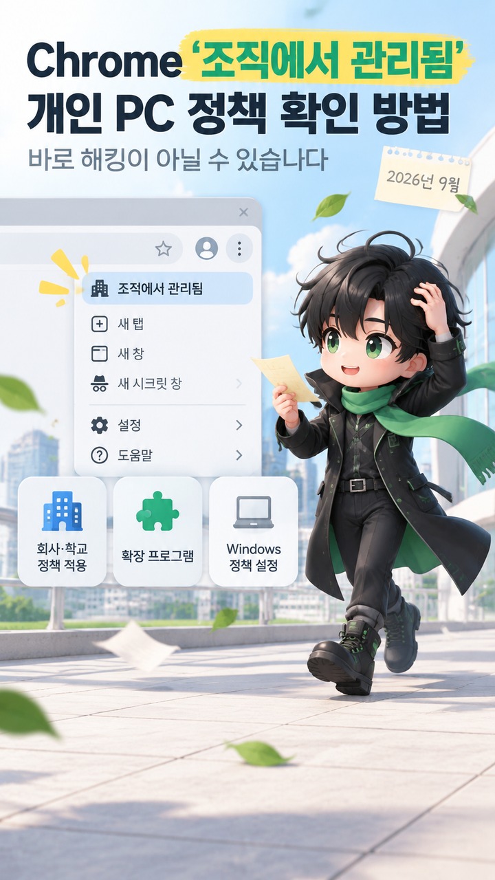 Chrome ‘조직에서 관리됨’ 표시가 뜰 때 개인 PC 정책 확인 방법